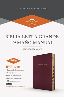 Biblia Letra Grande Tamaño Manual - Borgoña con Índice