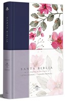 Biblia Letra Grande Morada con Flores (Tapa Dura)