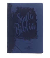 Santa Biblia Azul Letra Grande con Índice (Imitación Piel)