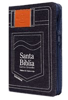 Biblia Letra Grande / Jeans con Cierre e Índice (Jeans acolchada con Zipper)