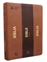 Biblia en Portugués, Ingles y Español (Imitación Piel)