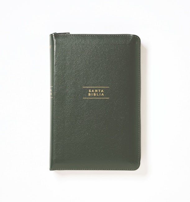 Santa Biblia Compacta Verde con Cierre