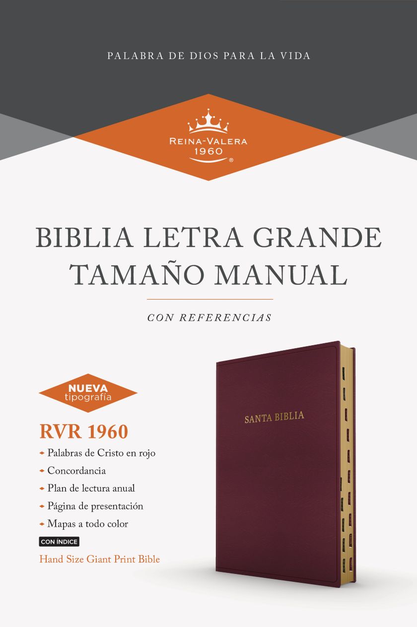 Biblia Letra Grande Tamaño Manual - Borgoña con Índice